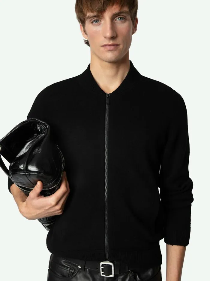 Men Zadig and Voltaire Sweaters and Cardigans Cashton Wool Cardigan Noir