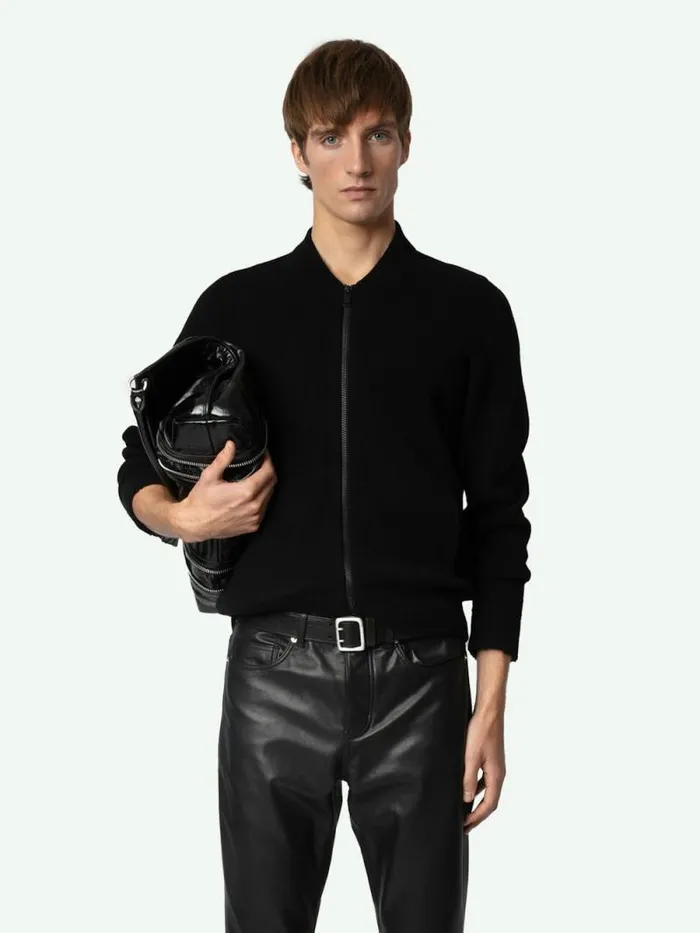 Men Zadig and Voltaire Sweaters and Cardigans Cashton Wool Cardigan Noir