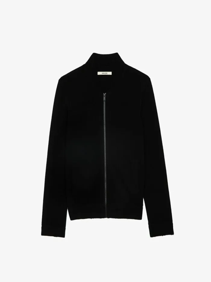 Men Zadig and Voltaire Sweaters and Cardigans Cashton Wool Cardigan Noir