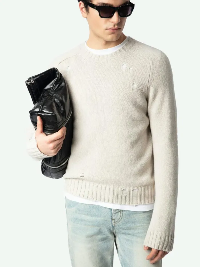 Men Zadig and Voltaire Sweaters and Cardigans Jordan Wool Sweater Greige