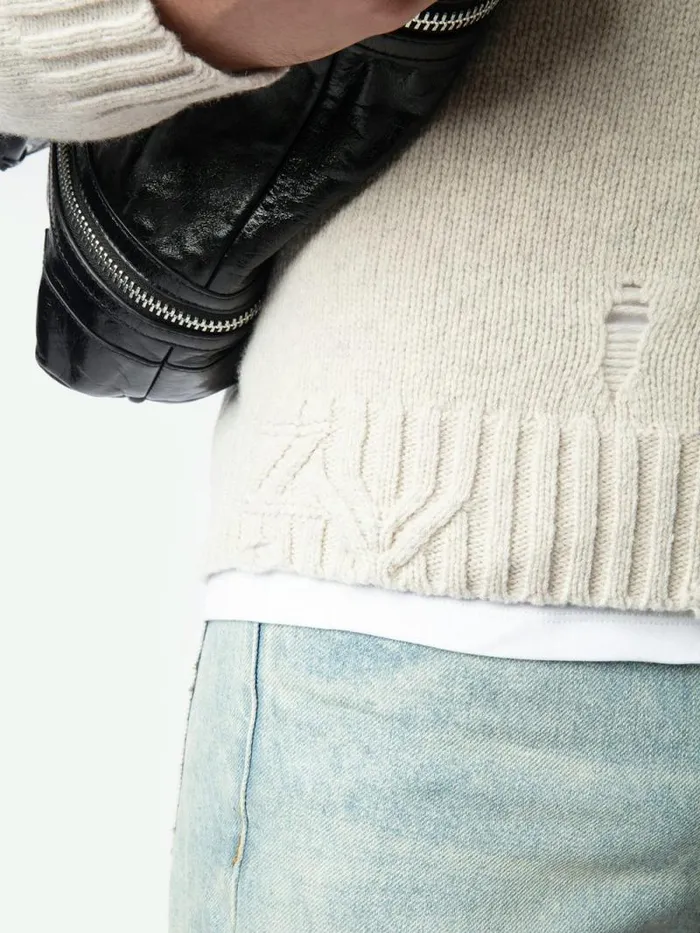 Men Zadig and Voltaire Sweaters and Cardigans Jordan Wool Sweater Greige
