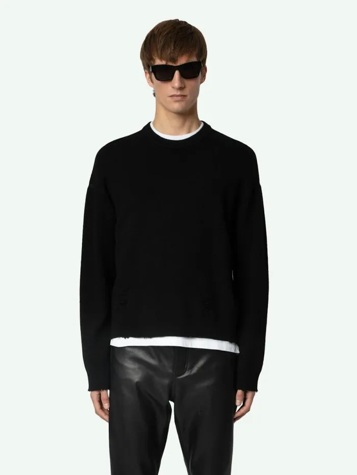 Men Zadig and Voltaire Sweaters and Cardigans Marko Wool Sweater Black Men Zadig and Voltaire Sweaters and Cardigans Marko Wool Sweater Black