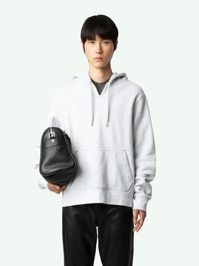 Men Zadig and Voltaire Sweatshirts and Hoodies Soda Photoprint Sweatshirt Gris Chine Clair Men Zadig and Voltaire Sweatshirts and Hoodies Soda Photoprint Sweatshirt Gris Chine Clair