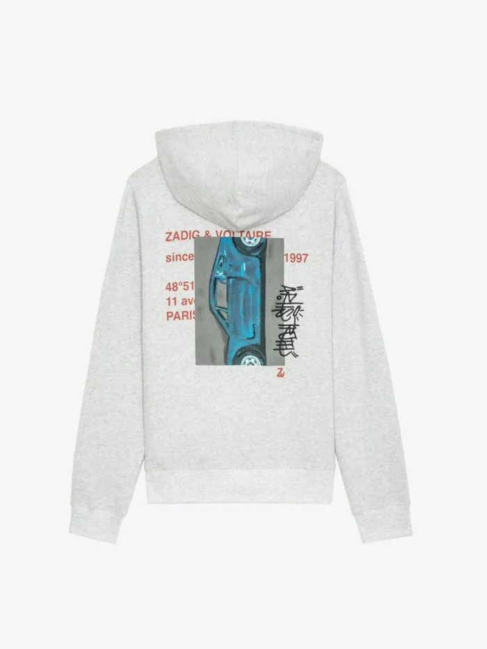 Men Zadig and Voltaire Sweatshirts and Hoodies Soda Photoprint Sweatshirt Gris Chine Clair Men Zadig and Voltaire Sweatshirts and Hoodies Soda Photoprint Sweatshirt Gris Chine Clair