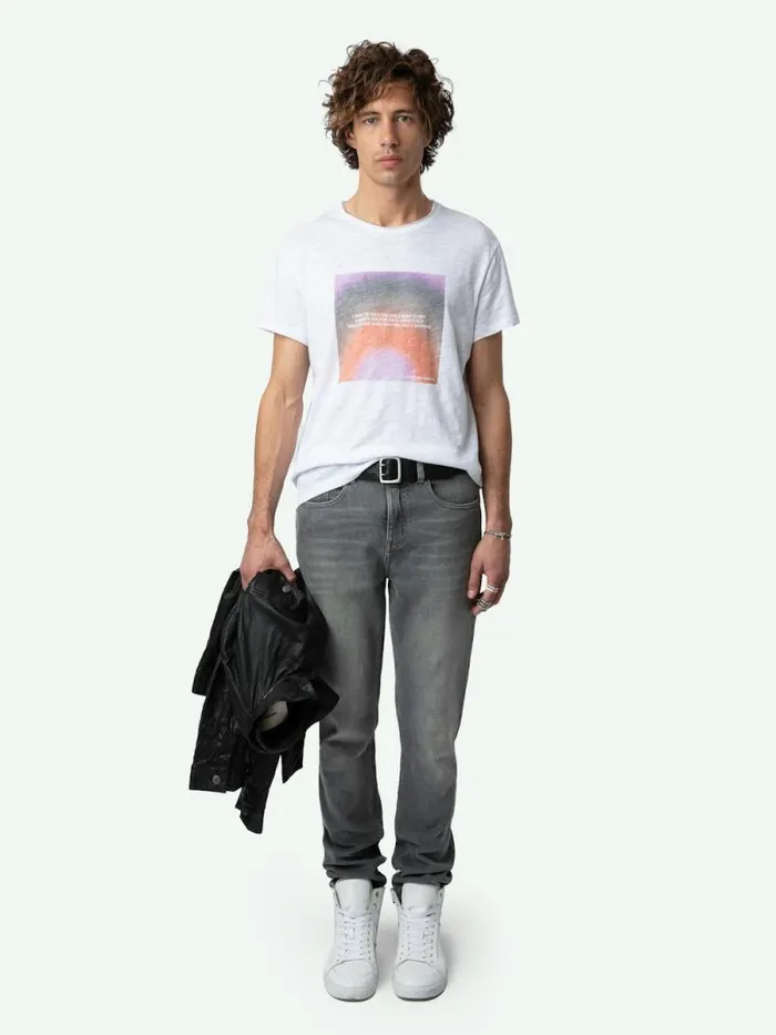 Men Zadig and Voltaire TShirts Toby Photoprint Tshirt White