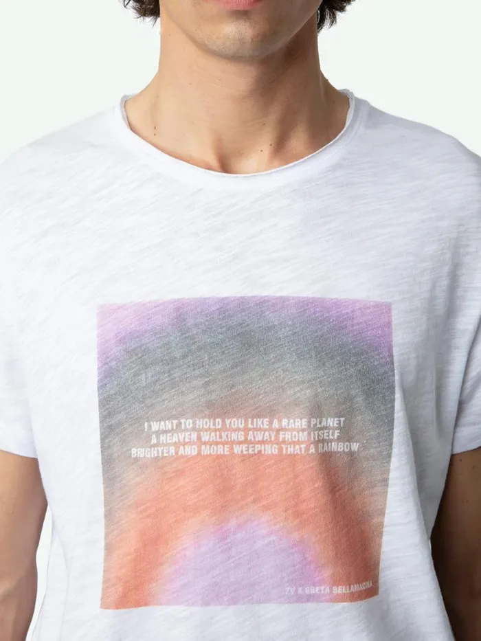 Men Zadig and Voltaire TShirts Toby Photoprint Tshirt White Men Zadig and Voltaire TShirts Toby Photoprint Tshirt White