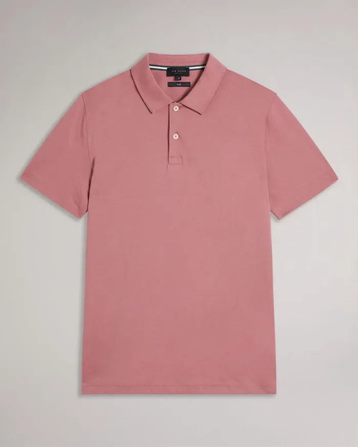Men ZEITER 8211 Short Sleeve Slim Fit Polo Shirt Medium Pink Ted Baker Tops