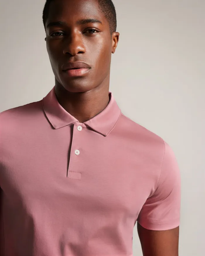 Men ZEITER 8211 Short Sleeve Slim Fit Polo Shirt Medium Pink Ted Baker Tops