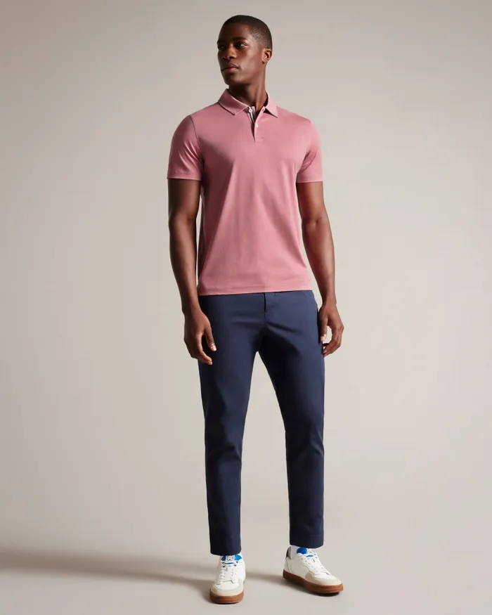 Men ZEITER 8211 Short Sleeve Slim Fit Polo Shirt Medium Pink Ted Baker Tops