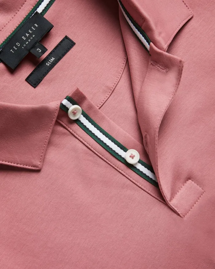 Men ZEITER 8211 Short Sleeve Slim Fit Polo Shirt Medium Pink Ted Baker Tops