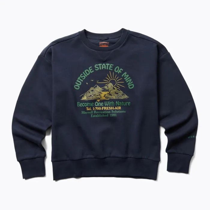 Merrell Outside State Of Mind Crew Navy Women Tops