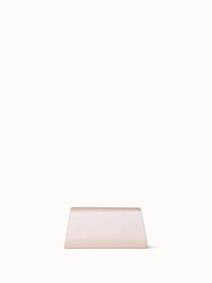 Mini Anouk Clutch In Satin With Crystal Trapezoid Alabaster Women Akris Clutches