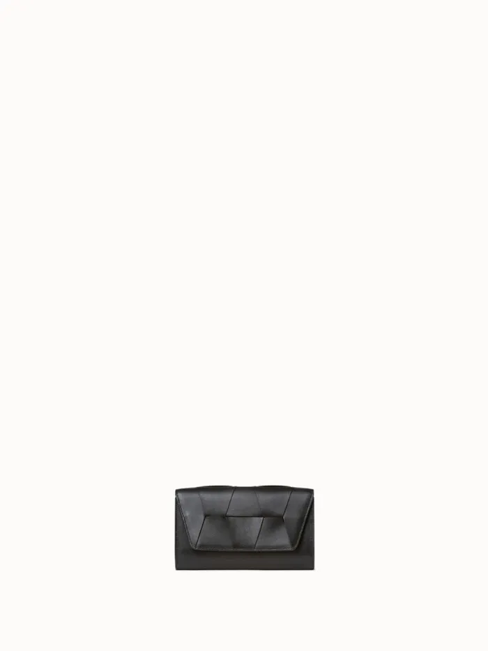 Mini Clutch In Braided Trapezoids Black Women Akris Mini Bags