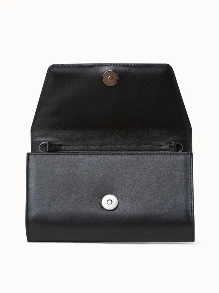 Mini Clutch In Braided Trapezoids Black Women Akris Mini Bags