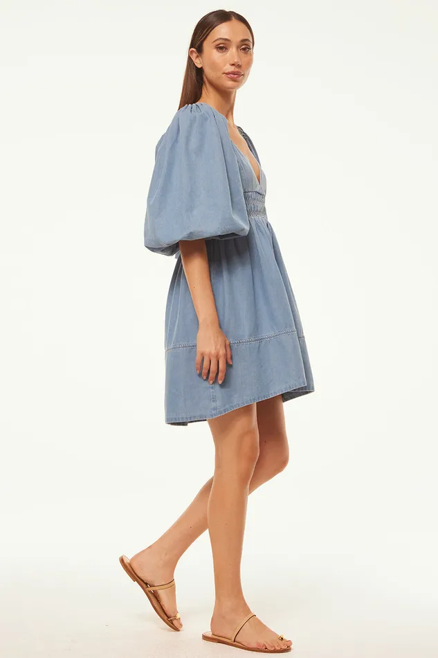 Misa Los Angeles Aryn Dress Blue Chambray Women Dresses
