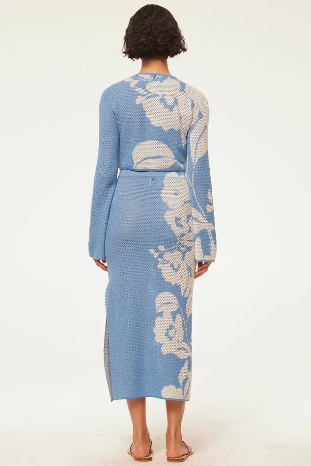 Misa Los Angeles Cassi Top Blue Hibiscus Flora Women Tops