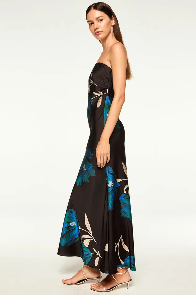Misa Los Angeles Cheryl Dress Nightshade Flora Satin Women Dresses