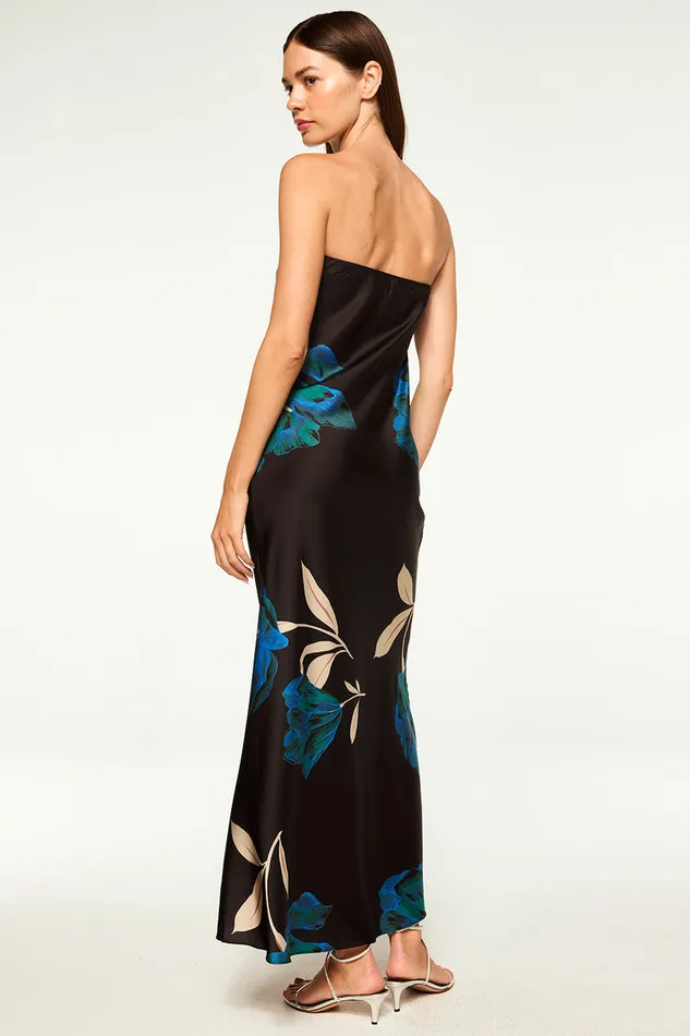 Misa Los Angeles Cheryl Dress Nightshade Flora Satin Women Dresses