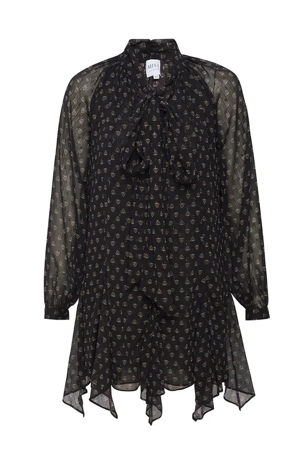 Misa Los Angeles Cindy Dress Black Lapis Eye Women Dresses