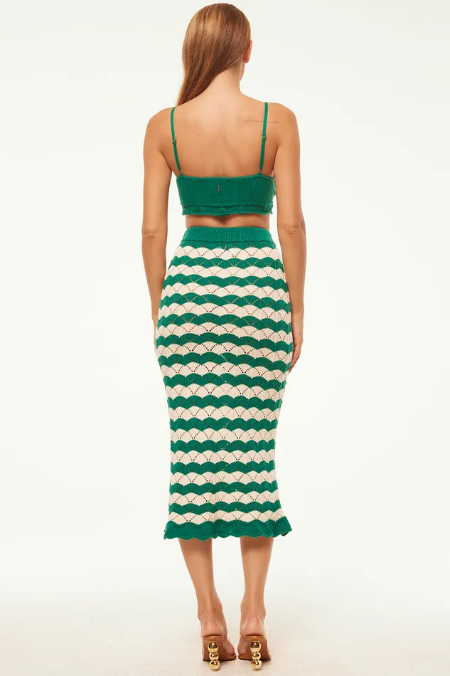 Misa Los Angeles Eida Bralette Emerald Stripe Women Tops