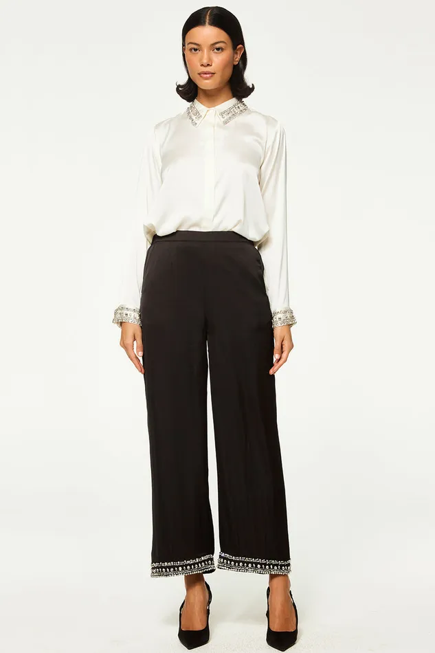 Misa Los Angeles Ellie Top Ivory Satin Women Matching Sets