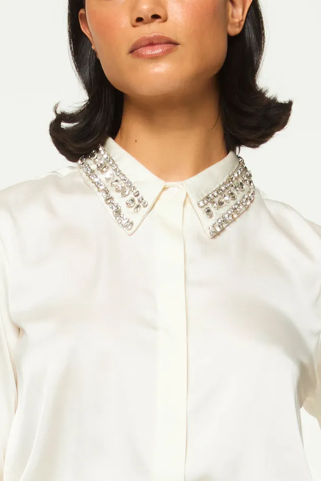 Misa Los Angeles Ellie Top Ivory Satin Women Matching Sets