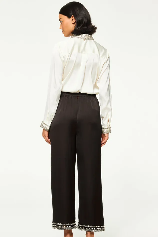 Misa Los Angeles Ellie Top Ivory Satin Women Matching Sets