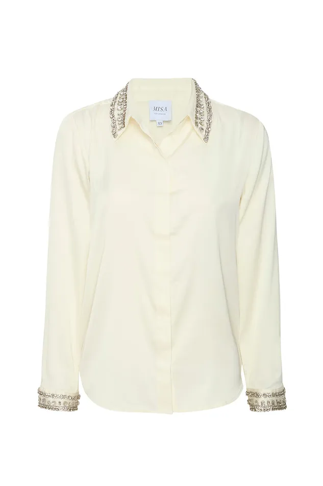 Misa Los Angeles Ellie Top Ivory Satin Women Matching Sets