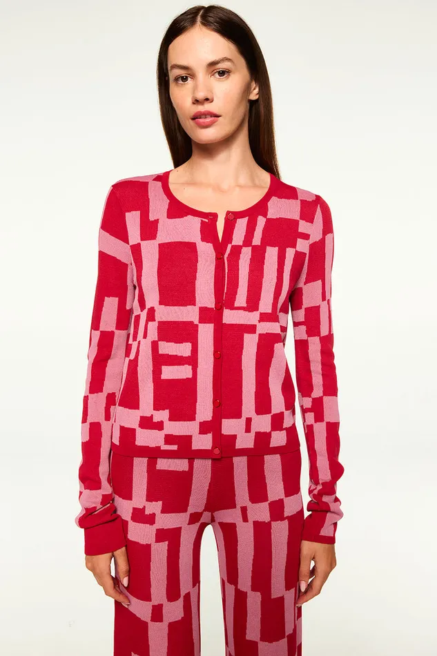Misa Los Angeles Elvin Cardigan Pink U0026 Red Women Knits