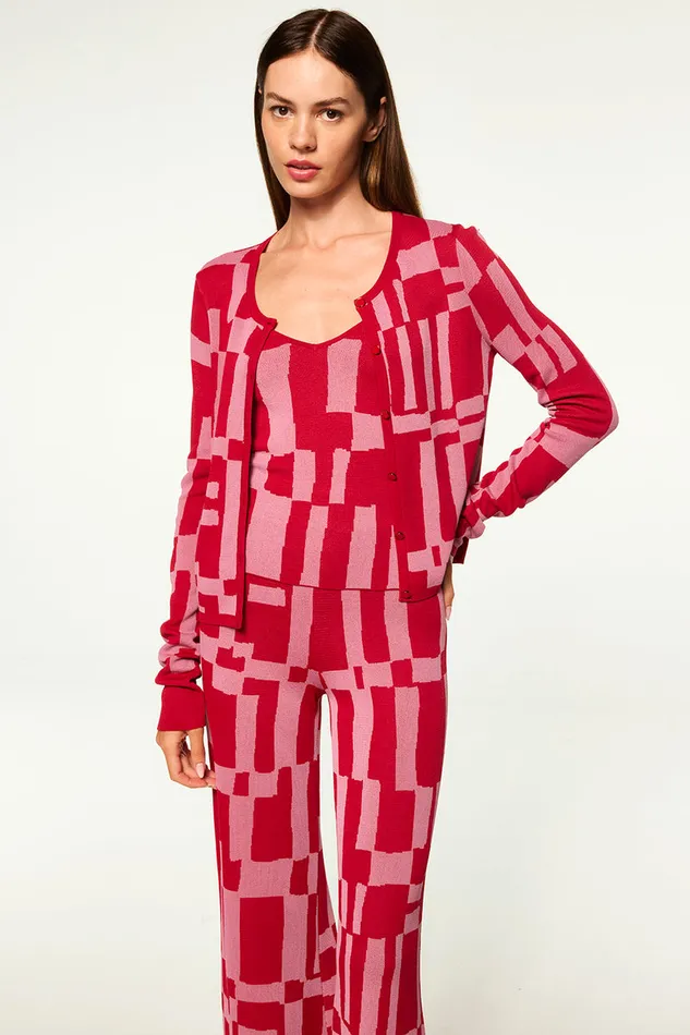 Misa Los Angeles Elvin Cardigan Pink U0026 Red Women Knits