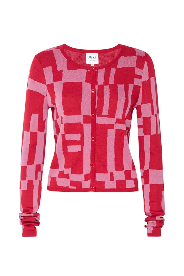 Misa Los Angeles Elvin Cardigan Pink U0026 Red Women Knits