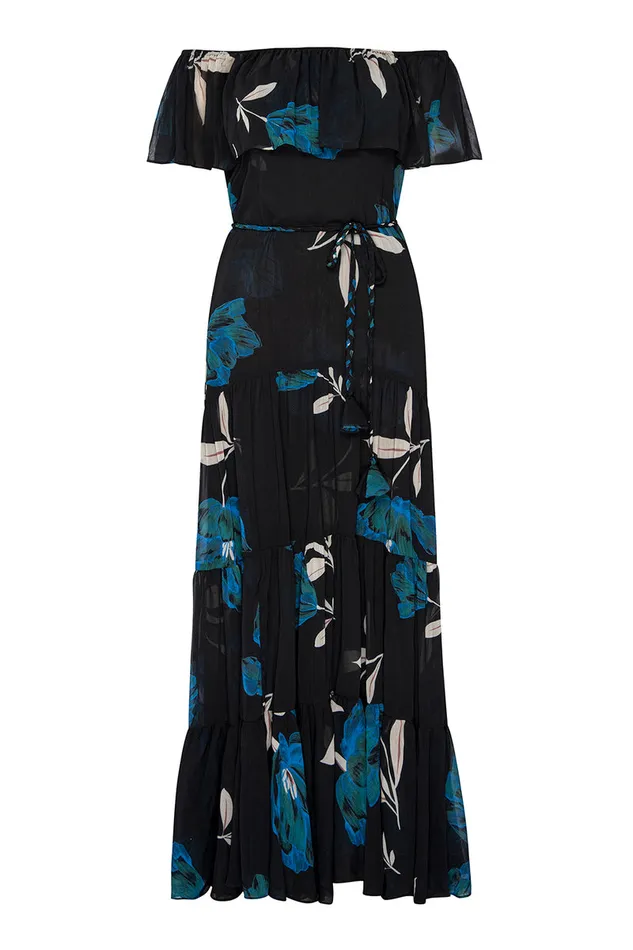 Misa Los Angeles Estella Dress Nightshade Flora Chiffon Women Dresses
