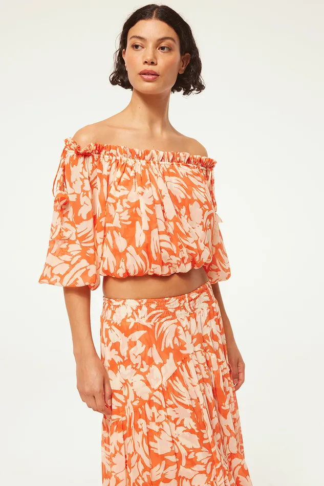 Misa Los Angeles Eva Top Patmos Tangerine Women Tops