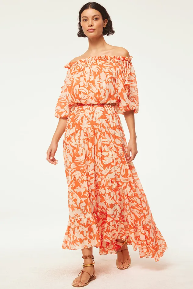 Misa Los Angeles Eva Top Patmos Tangerine Women Tops