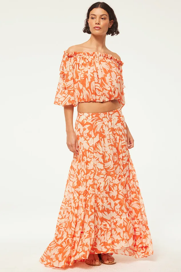 Misa Los Angeles Eva Top Patmos Tangerine Women Tops