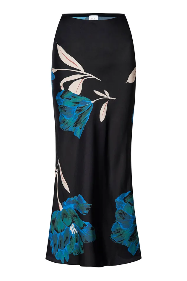 Misa Los Angeles Fay Skirt Nightshade Flora Satin Women Matching Sets