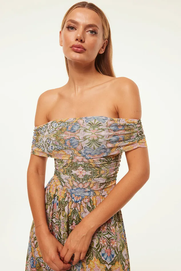 Misa Los Angeles Fiorella Dress Dolce Vita Kaleidoscope Women Jersey and Mesh