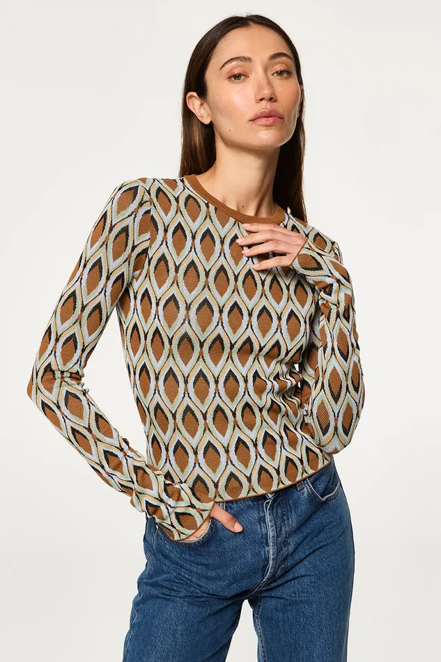 Misa Los Angeles Joyce Top Brown Women Tops