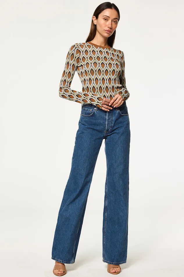 Misa Los Angeles Joyce Top Brown Women Tops