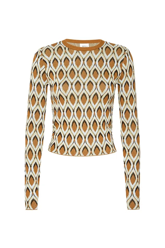 Misa Los Angeles Joyce Top Brown Women Tops