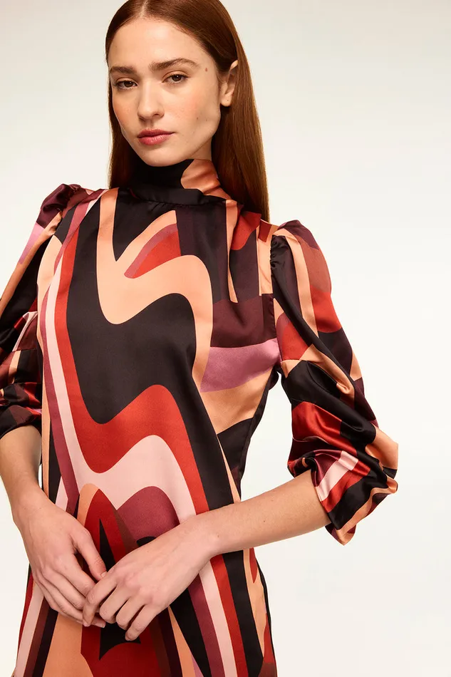 Misa Los Angeles Kelly Dress Canyon Stripe Satin Women Dresses