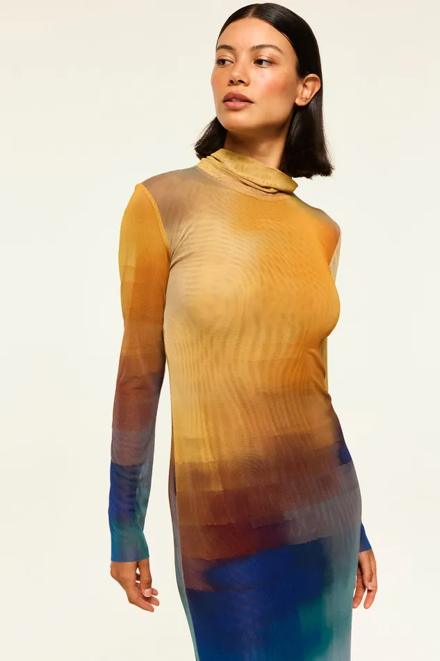 Misa Los Angeles Liv Dress Digital Ombre Women Dresses
