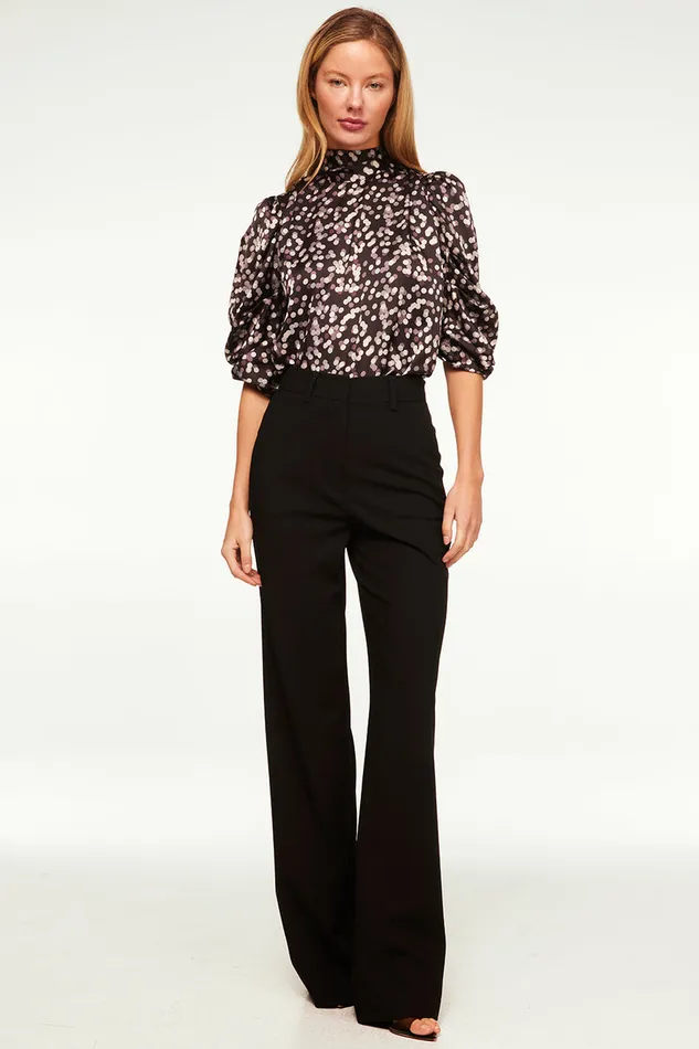 Misa Los Angeles Luella Top Polka Dot Satin Small Women Tops