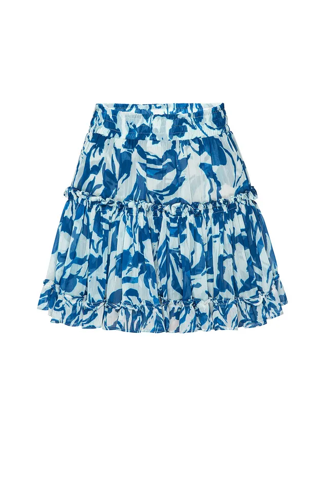 Misa Los Angeles Marion Skirt Blue Watercolor Mix Women Skirts and Shorts