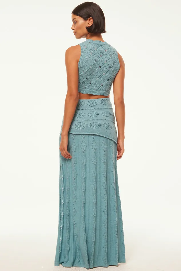 Misa Los Angeles Nadim Skirt Blue Women Knits