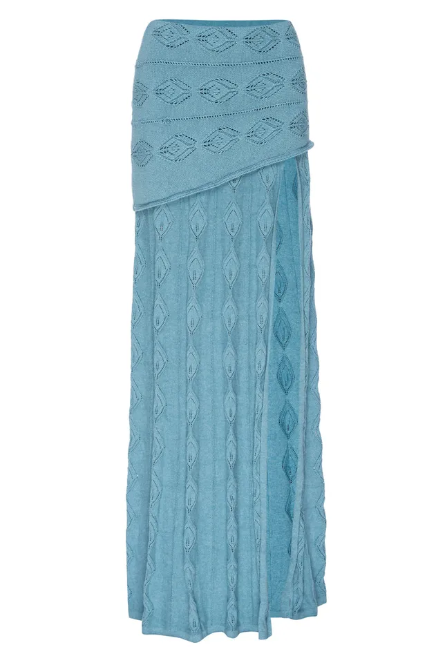 Misa Los Angeles Nadim Skirt Blue Women Knits