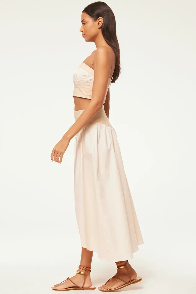 Misa Los Angeles Ramesh Skirt Ivory Linen Mix Women Matching Sets