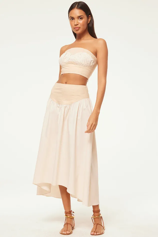 Misa Los Angeles Ramesh Skirt Ivory Linen Mix Women Matching Sets