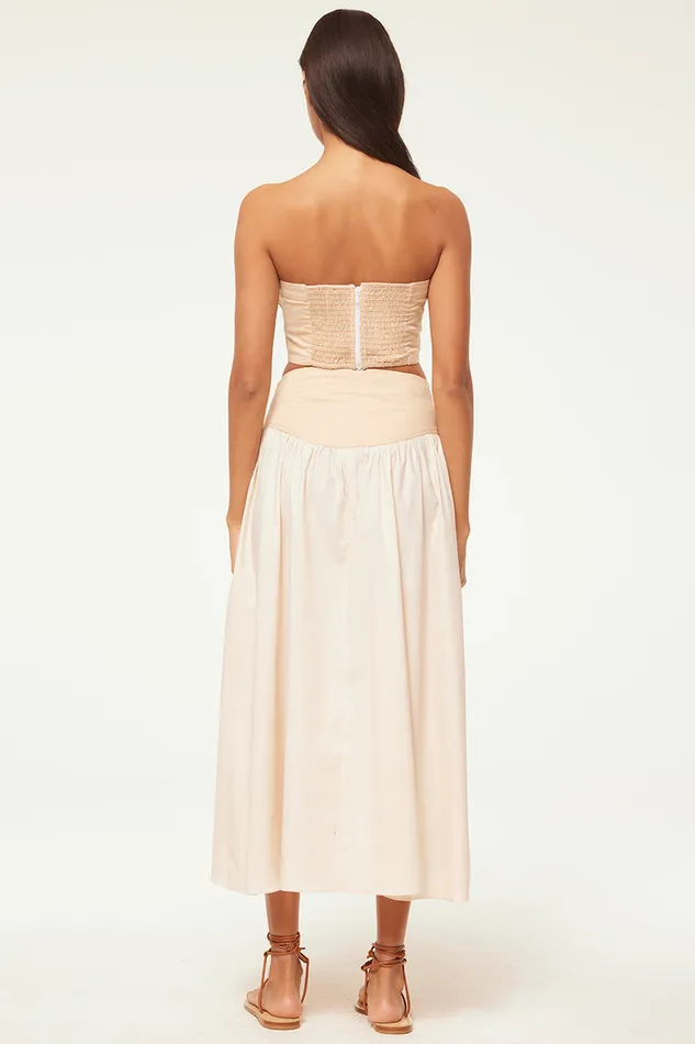 Misa Los Angeles Ramesh Skirt Ivory Linen Mix Women Matching Sets