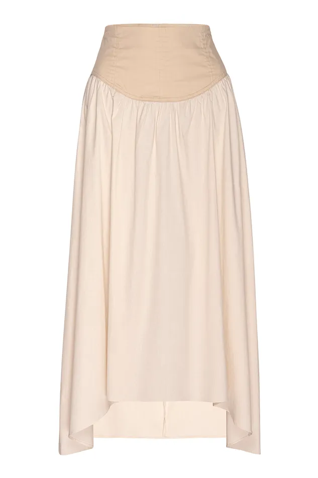 Misa Los Angeles Ramesh Skirt Ivory Linen Mix Women Matching Sets